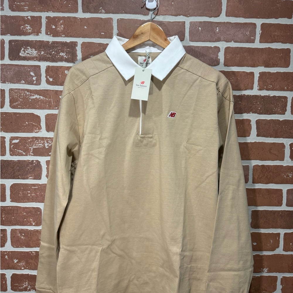 New Balance Tan Polo Shirt Classic Design